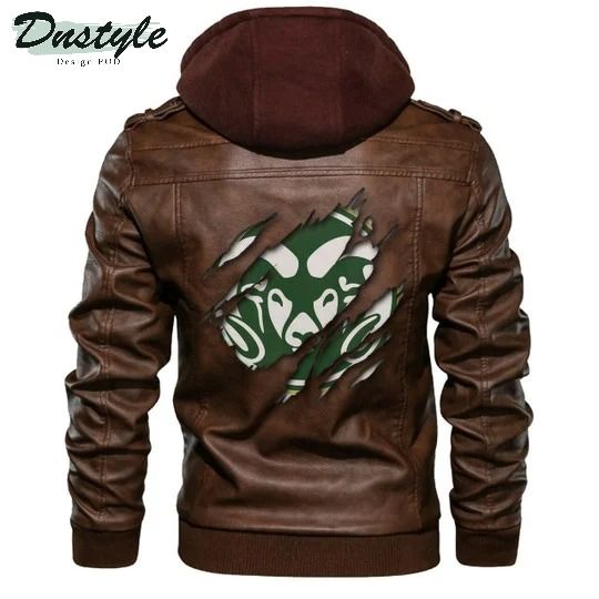Colorado State Rams NCAA Brown Leather Jacket