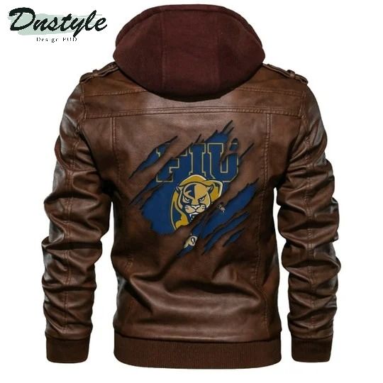 Fiu Panthers NCAA Brown Leather Jacket