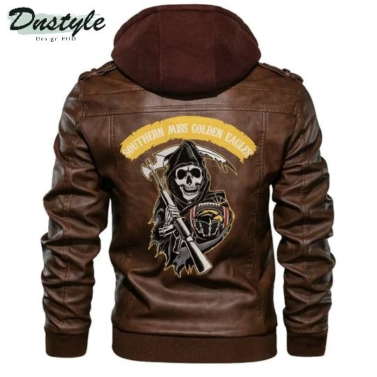 Southern Miss Golden Eagles NCAA Football Sons Of Anarchy Brown Leather Jacket