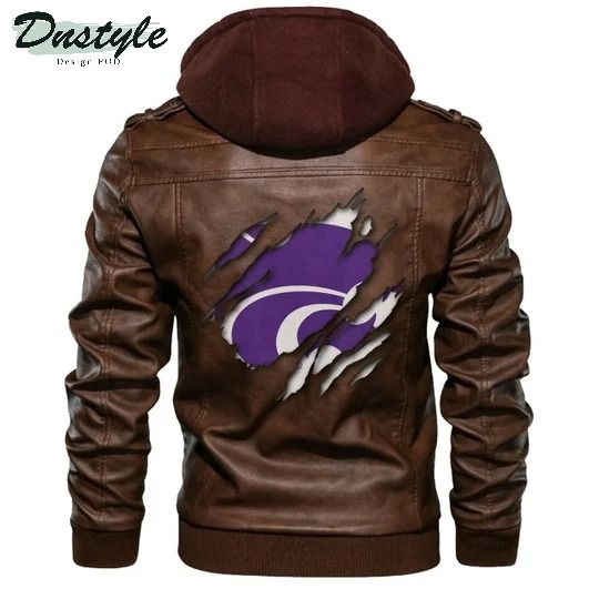 Kansas State Wildcats Ncaa Brown Leather Jacket