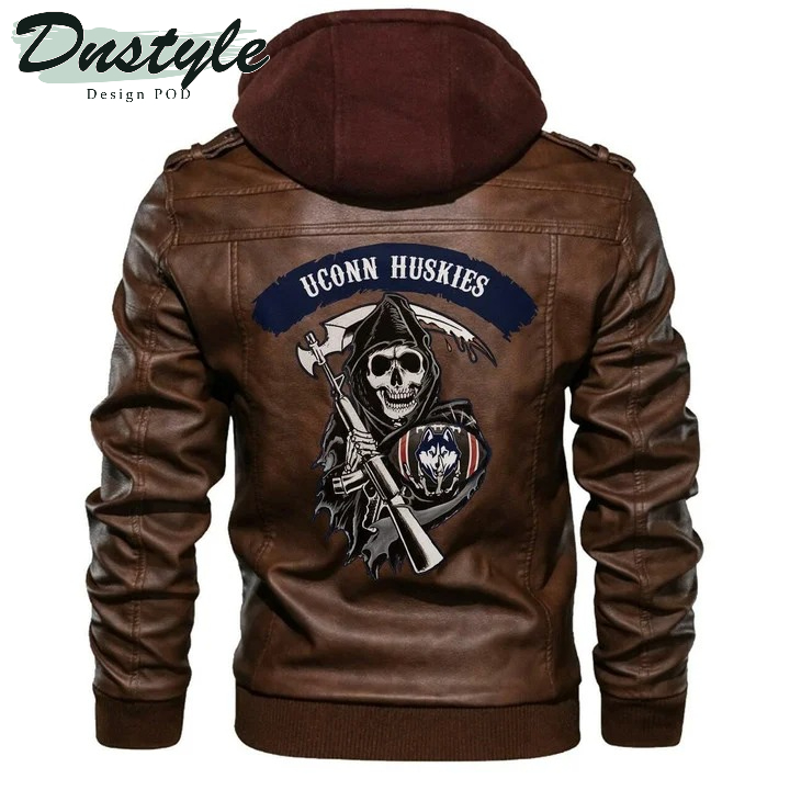 Uconn Huskies Ncaa Football Sons Of Anarchy Brown Leather Jacket