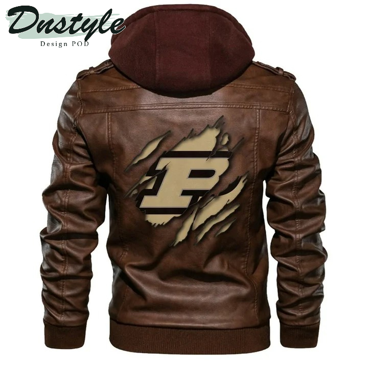 Purdue Boilermakers NCAA Brown Leather Jacket