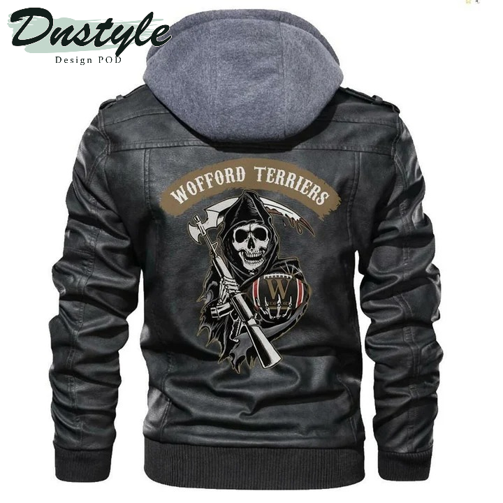 Wofford Terriers NCAA Football Sons Of Anarchy Black Leather Jacket