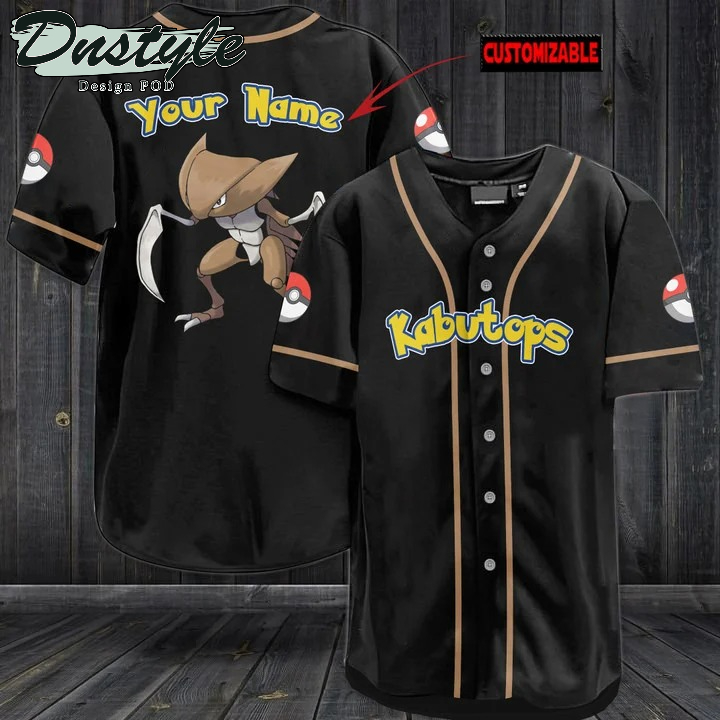 Pokemon Kabutops Personalized Black Baseball Jersey