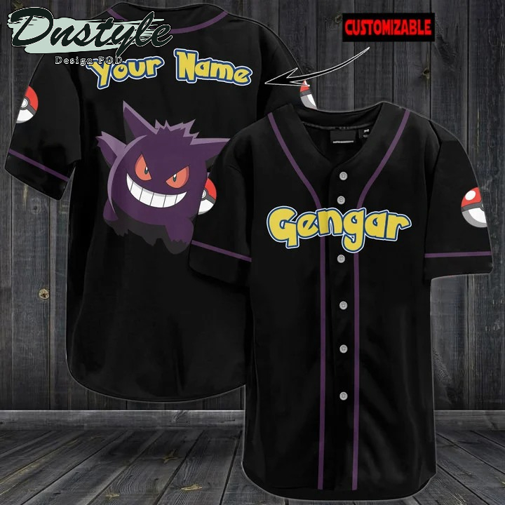 Pokemon Gengar Black Baseball Jersey