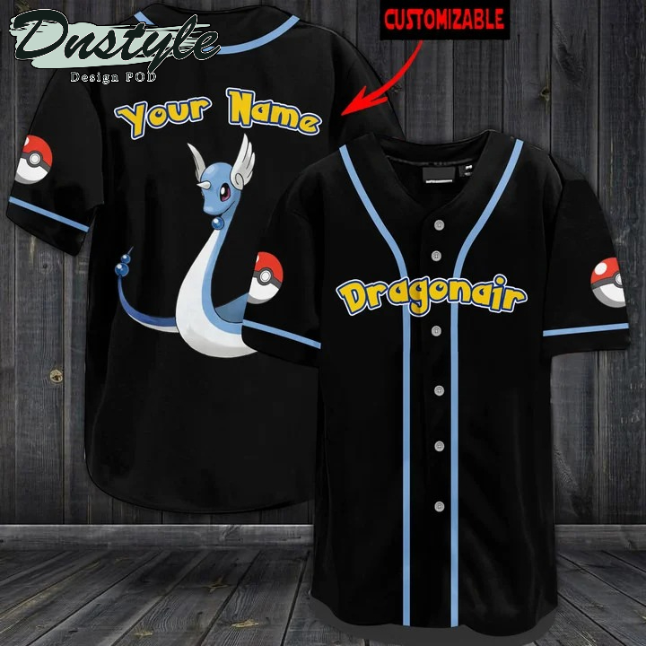 Pokemon Dragonair Black Baseball Jersey