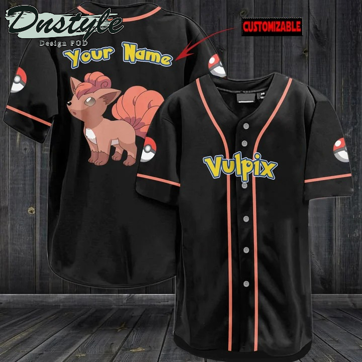 Pokemon Vulpix Black Baseball Jersey