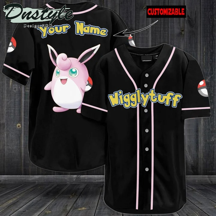 Pokemon Wigglytuff Black Baseball Jersey