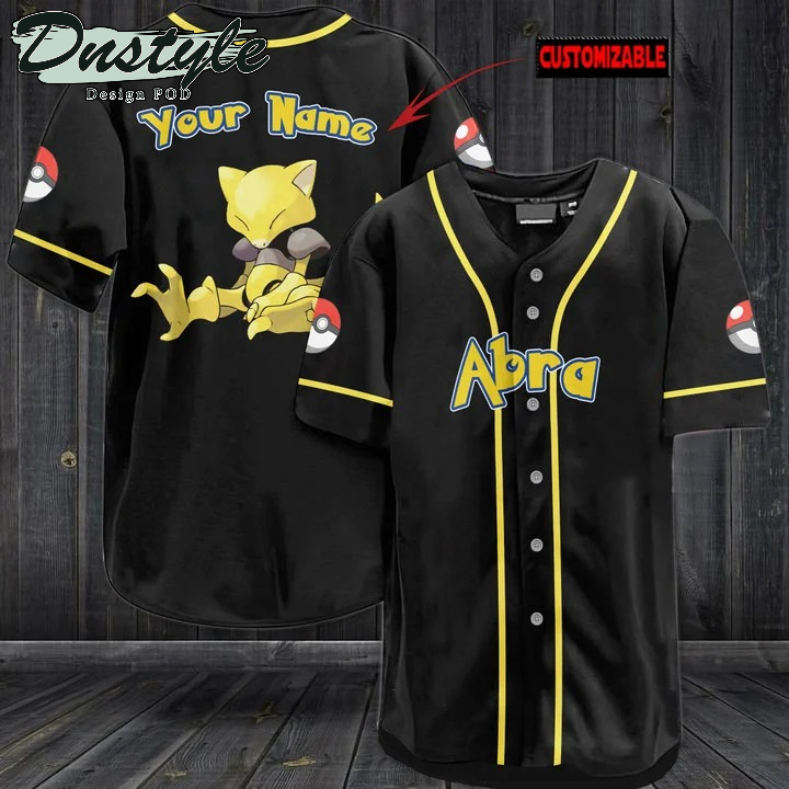 Pokemon Abra Black Baseball Jersey