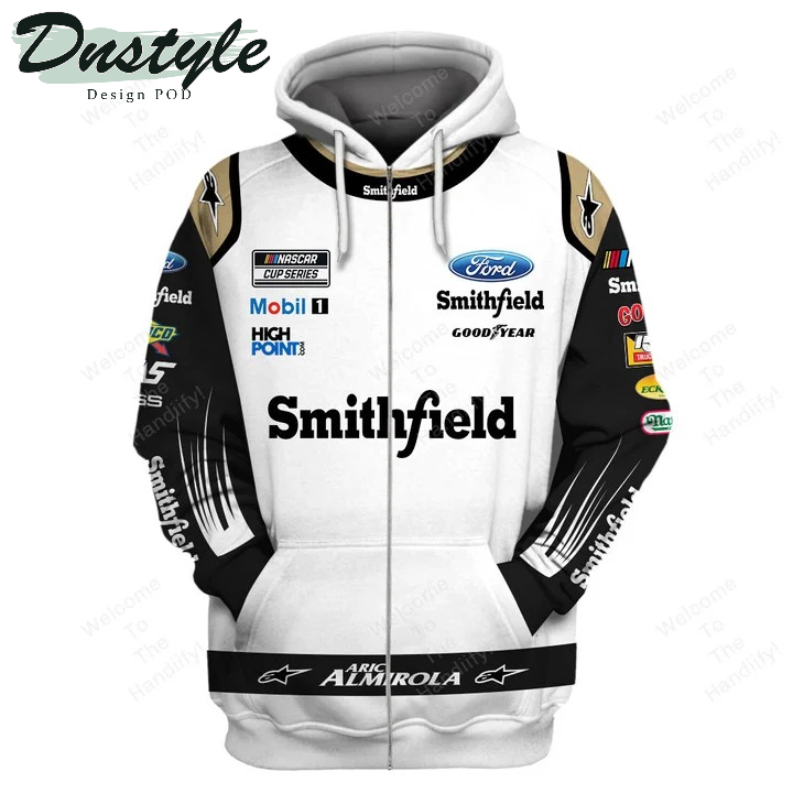 Aric Almirola Smithfield Racing Ford Mobil1 Highpoint Goodyear All Over Print 3D Hoodie