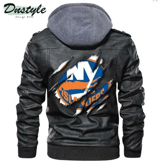 New York Islanders Nhl Hockey Sons Of Anarchy Black Leather Jacket