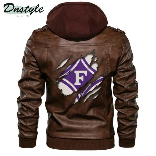 Furman Paladins Ncaa Brown Leather Jacket