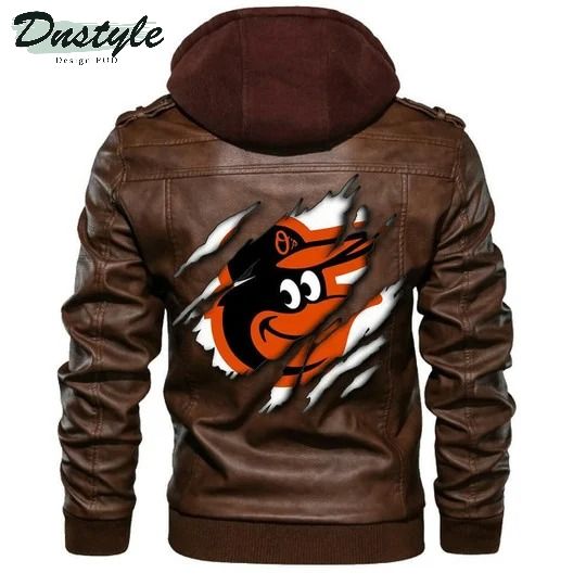 Baltimore Orioles Mlb Baseball Sons Of Anarchy Brown Leather Jacket