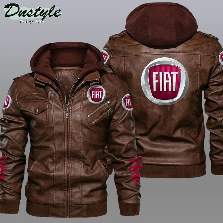 Fiat hooded leather jacket