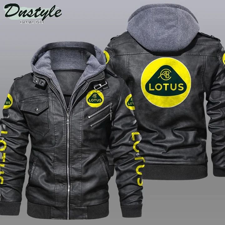 Lotus hooded leather jacket