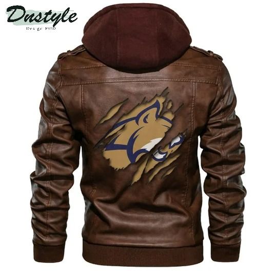 Montana State Bobcats Ncaa Brown Leather Jacket