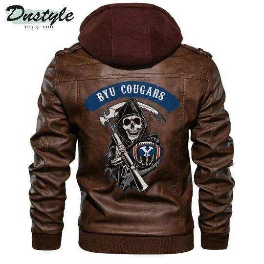Byu Cougars Ncaa Football Sons Of Anarchy Brown Leather Jacket