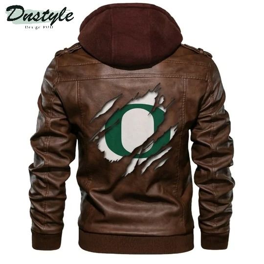 Oregon Ducks Ncaa Brown Leather Jacket