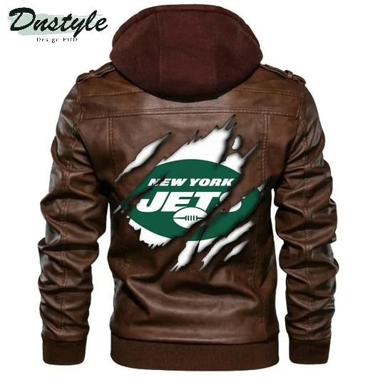 New York Jets Nfl Football Sons Of Anarchy Brown Leather Jacket