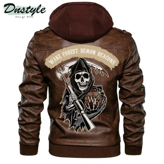 Wake Forest Demon Deacons Ncaa Basketball Sons Of Anarchy Brown Leather Jacket