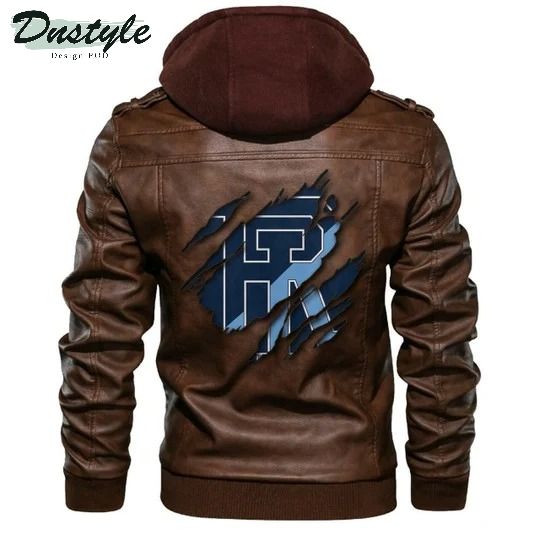 Rhode Island Rams NCAA Brown Leather Jacket