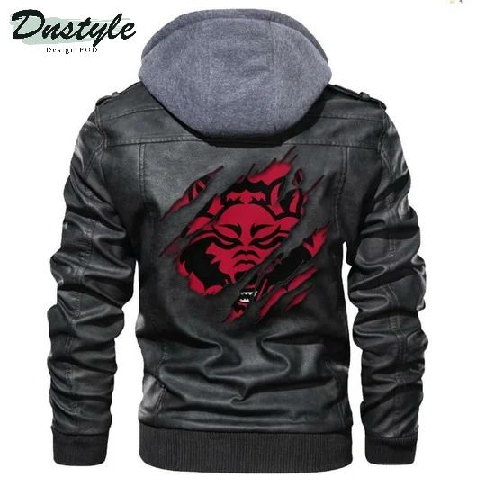 Arkansas State Red Wolves NCAA Black Leather Jacket