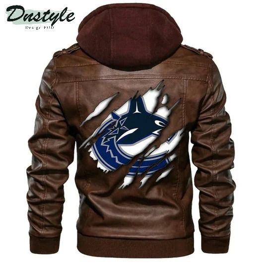 Vancouver Canucks NHL Hockey Sons Of Anarchy Brown Leather Jacket