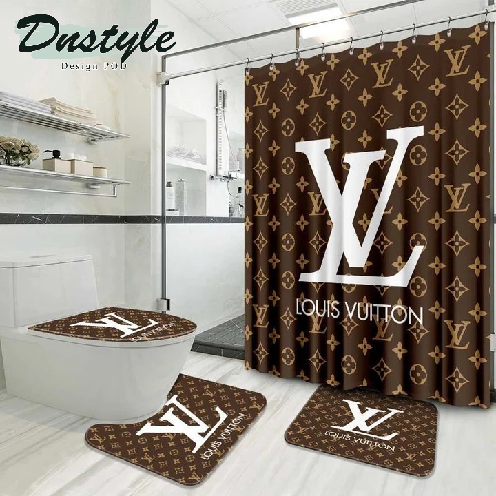 Louis Vuitton Luxury Fashion Brand Bathroom Set Shower Curtain #39