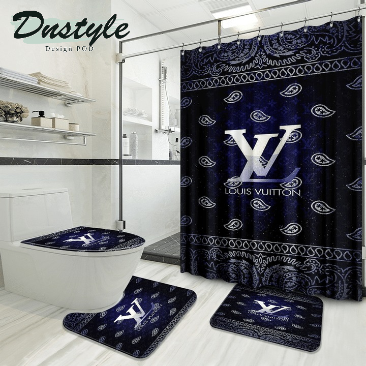 Louis Vuitton Brand Bathroom Luxury Fashion Set Shower Curtain #89