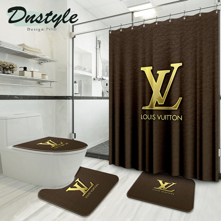 Louis Vuitton Luxury Fashion Brand Bathroom Set Shower Curtain #6