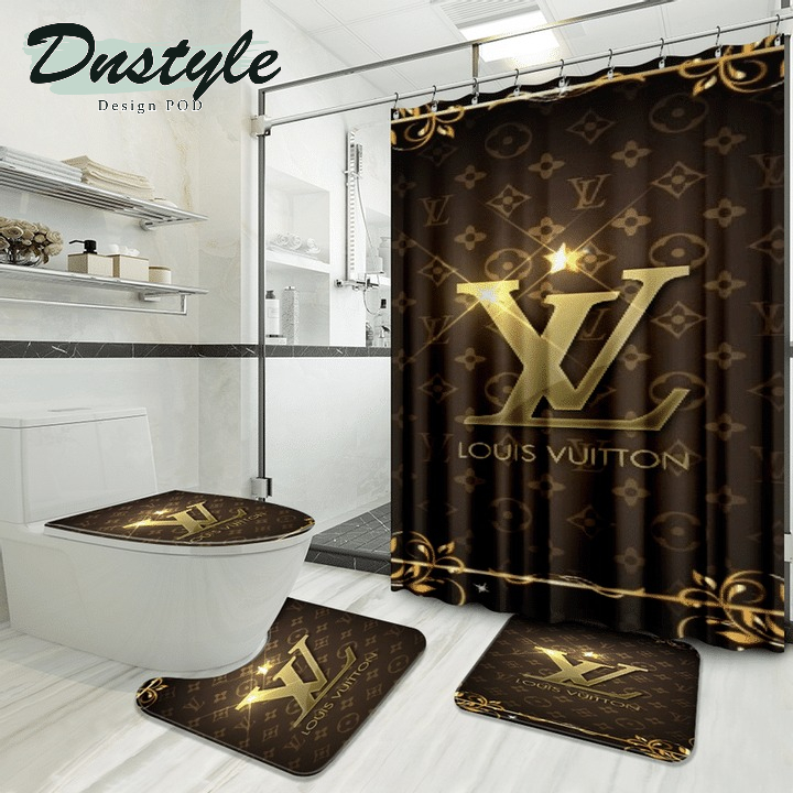 Louis Vuitton Luxury Fashion Brand Bathroom Set Shower Curtain #40