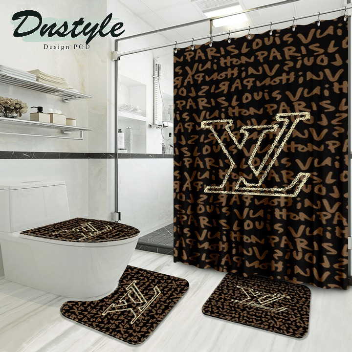 Louis Vuitton Paris Luxury Fashion Shower Curtain Bathroom Set #48