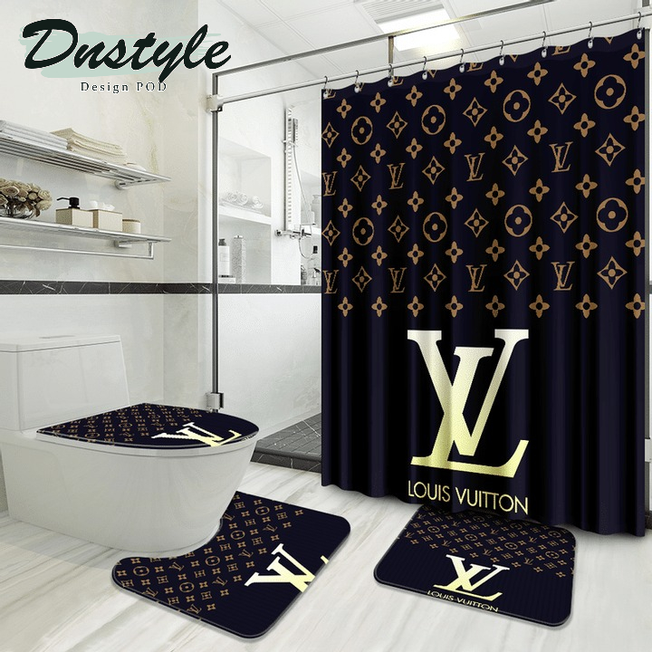 Louis Vuitton Luxury French Fashion Shower Curtain Bathroom Set #20