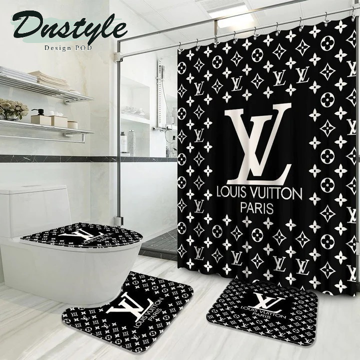Louis Vuitton Shower Curtain Luxury French Fashion Bathroom Set #4