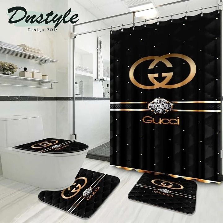 Gucci 2022 Luxury Fashion Brand Shower Curtain Bathroom Set