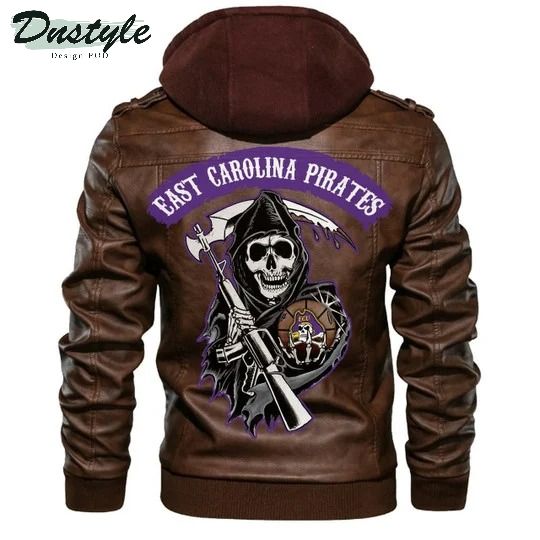East Carolina Pirates Ncaa Basketball Sons Of Anarchy Brown Leather Jacket