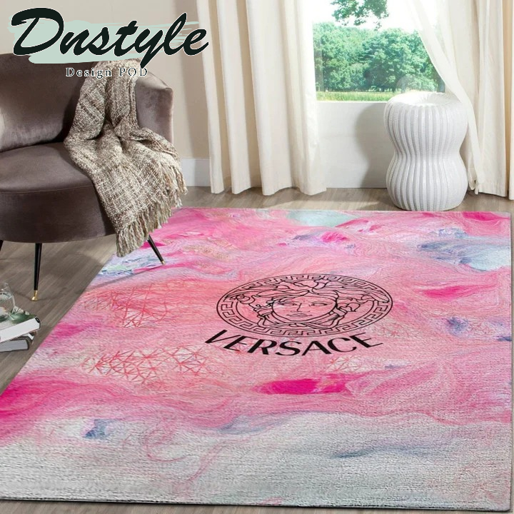 Versace Hypebeast Carpet Pink Luxurious Fashion Brand Logo Living Room Area Rug Carpet