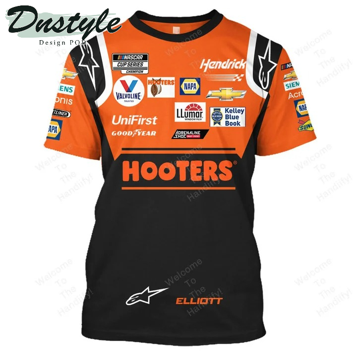 Chase Elliott Hooters Racing Kelly Blue Book Unifirst All Over Print 3D Hoodie