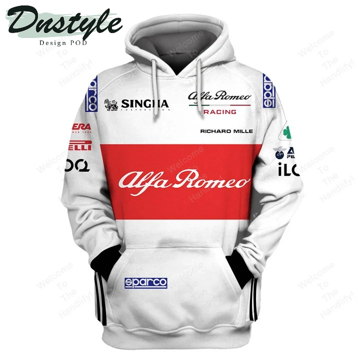 Alfa Romeo Racing Since 1910 Sparco Singha All Over Print 3D Hoodie