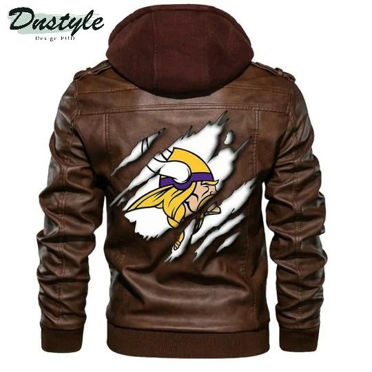 Minnesota Vikings NFL Football Sons Of Anarchy Brown Leather Jacket