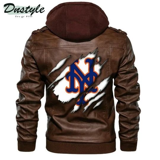 New York Mets MLB Baseball Sons Of Anarchy Brown Leather Jacket