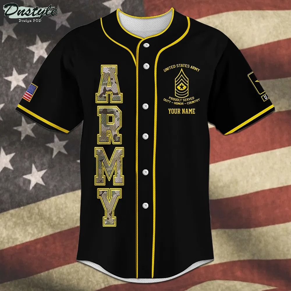 US Army proudly served Hooah personalized baseball jersey