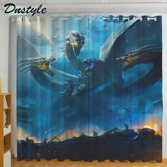 Godzilla Monster 3d Printed Window Curtains