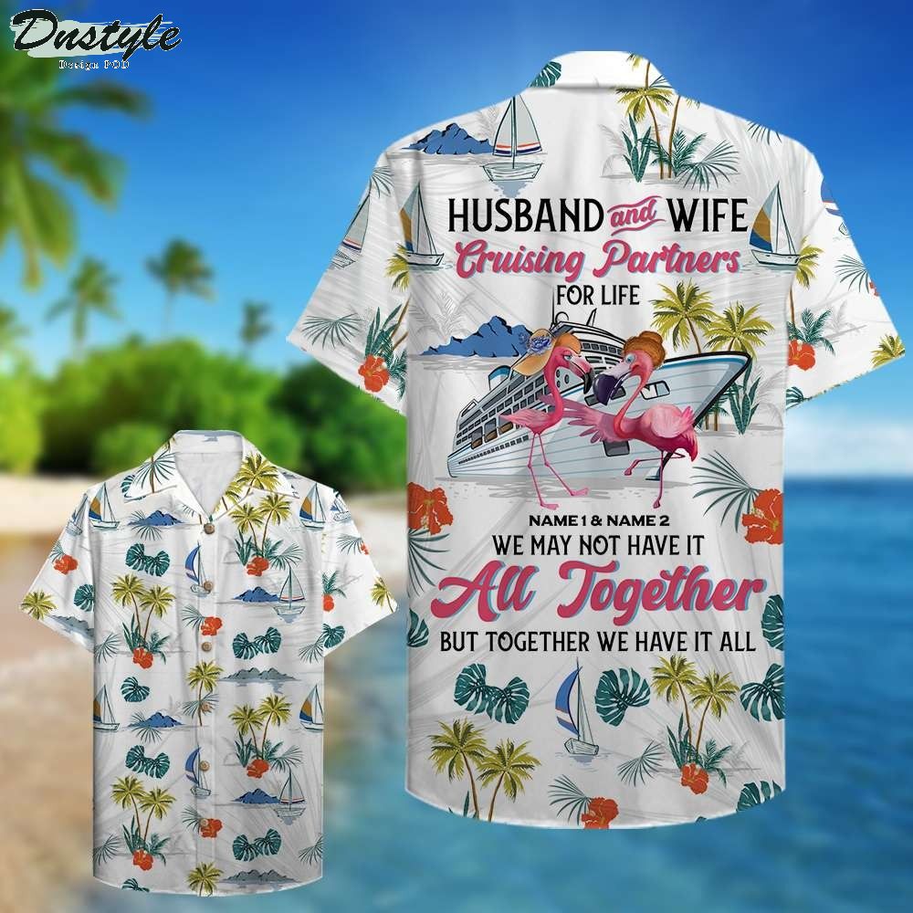 Personalized Cruising Partners Flamingo Husband And Wife Hawaiian Shirt
