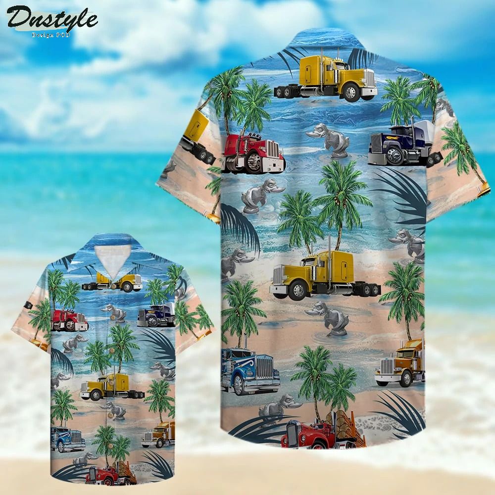 Trucker Semitruck Hawaiian Shirt