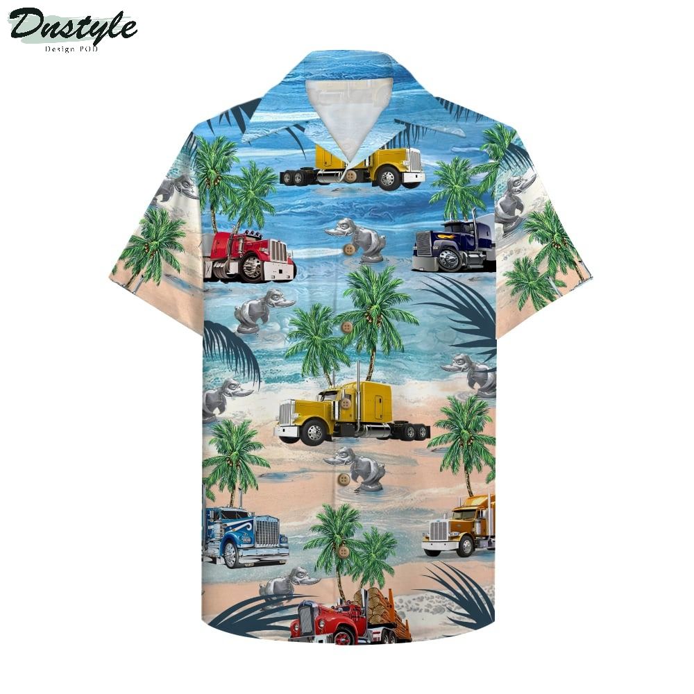 Trucker Semitruck Hawaiian Shirt