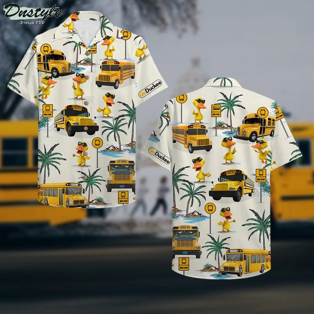 School Bus Drive Duck Hawaiian Shirt
