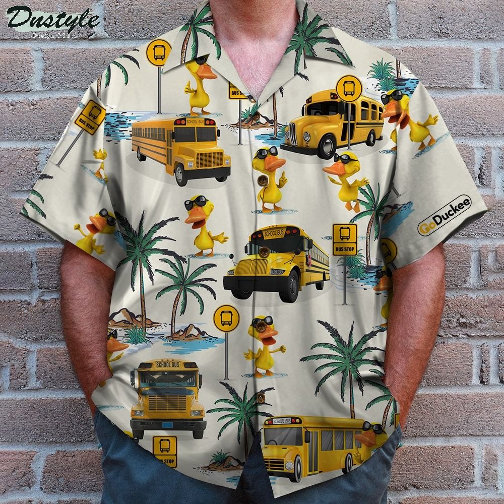 School Bus Drive Duck Hawaiian Shirt