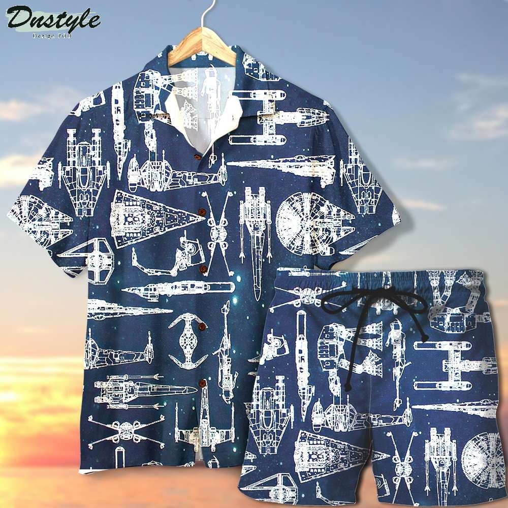 Star War Spaceship Pattern Hawaiian Shirt