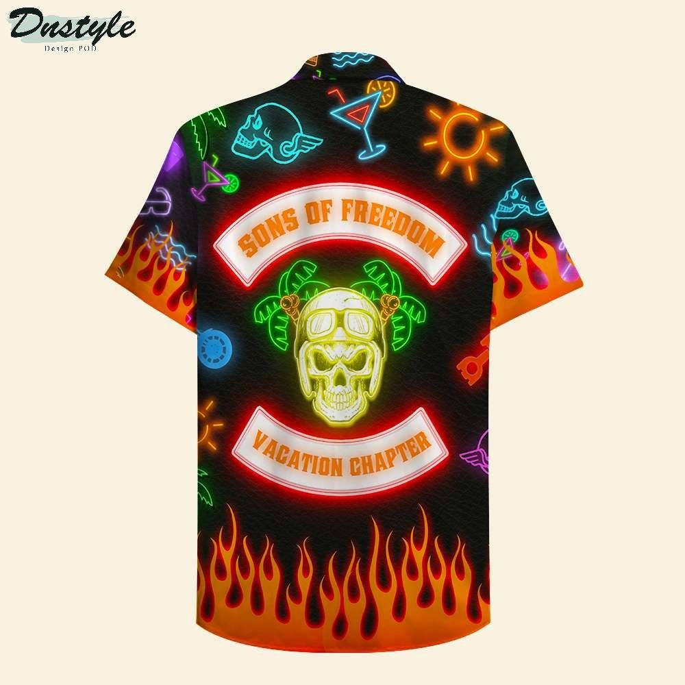Skull Biker Son Of Freedom Vacation Chapter Hawaiian Shirt